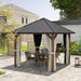 Hardtop Gazebo with Galvanised Steel Roof and Water Gutter (3 x 3m) - Little and Giant Explorers Outsunny