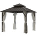 Hardtop Pavilion Gazebo Canopy with Double Metal Roof 3 x 3(m) - Little and Giant Explorers Outsunny