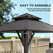 Hardtop Pavilion Gazebo Canopy with Double Metal Roof 3 x 3(m) - Little and Giant Explorers Outsunny