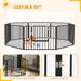 Heavy Duty Dog Pen with 8 Panels 60cm - Little and Giant Explorers PawHut