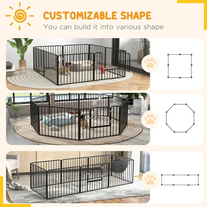 Heavy Duty Dog Pen with 8 Panels 60cm - Little and Giant Explorers PawHut