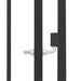 Close-up of black steel heavy-duty outdoor dog kennel latch