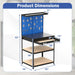Heavy-Duty Workbench – Navy Metal Garage Table | Pegboards and Hanging Accessories COSTWAY - Little and Giant Explorers Costway