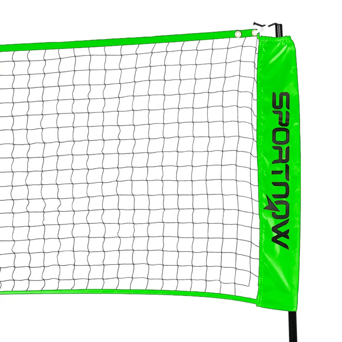 Height Adjustable Badminton Net Set with 3 Shuttlecocks and 4 Rackets - Little and Giant Explorers SPORTNOW