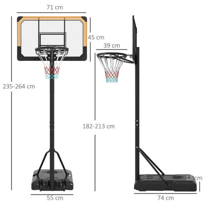 Height Adjustable Basketball Stand | 182 - 213cm - Little and Giant Explorers SPORTNOW