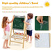 Height-Adjustable Kids 3-in-1 Art Easel | Whiteboard, Blackboard and Paper Roll COSTWAY - Little and Giant Explorers Costway
