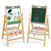 Height-Adjustable Kids 3-in-1 Art Easel | Whiteboard, Blackboard and Paper Roll COSTWAY - Little and Giant Explorers Costway