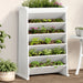 Herb Planter 6-Tier in White and Solid Wood Pine (69 x 40 x 101.5cm) - Little and Giant Explorers vidaXL