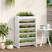 Herb Planter 6-Tier in White and Solid Wood Pine (69 x 40 x 101.5cm) - Little and Giant Explorers vidaXL