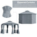 Hexagon Gazebo Patio Canopy with 2 Tier Roof in Grey (3 x 3m) - Little and Giant Explorers Outsunny