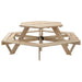 Hexagon Picnic Table for 6 Kids with Benches in Solid Wood Fir - Little and Giant Explorers vidaXL