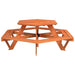 Hexagon Picnic Table for 6 Kids with Striped Umbrella in Solid Wood Fir - Little and Giant Explorers vidaXL