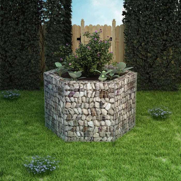 Hexagonal Gabion Raised Bed (160 x 140 x 100cm) - Little and Giant Explorers vidaXL