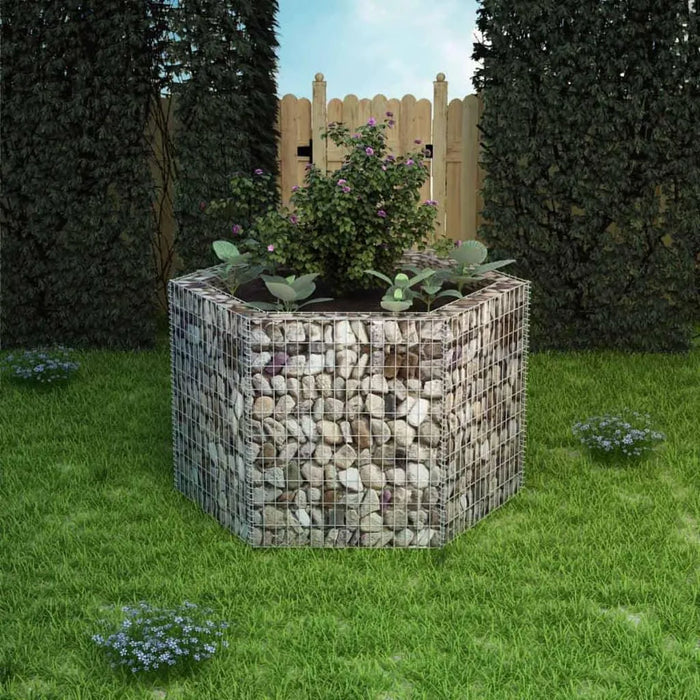 Hexagonal Gabion Raised Bed (160 x 140 x 100cm) - Little and Giant Explorers vidaXL