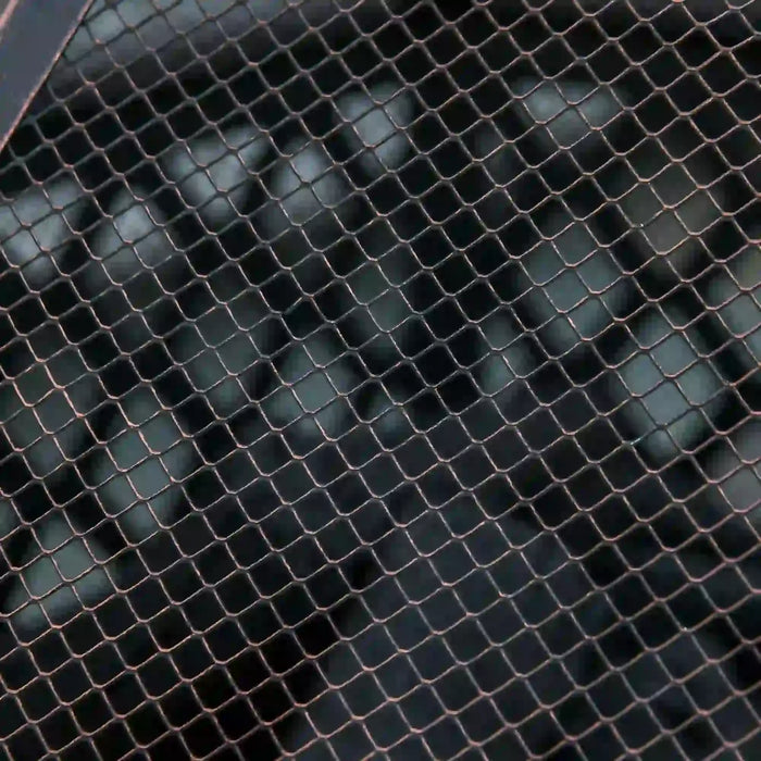 Fire Pit with Screen Cover with Poker in Bronze - Little and Giant Explorers Outsunny