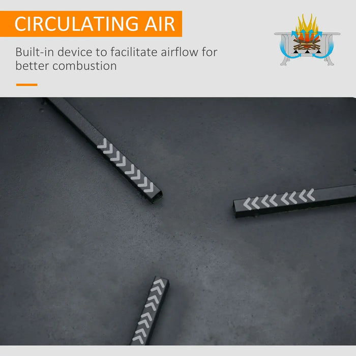 Fire Pit with Screen Cover with Poker in Bronze - Little and Giant Explorers Outsunny