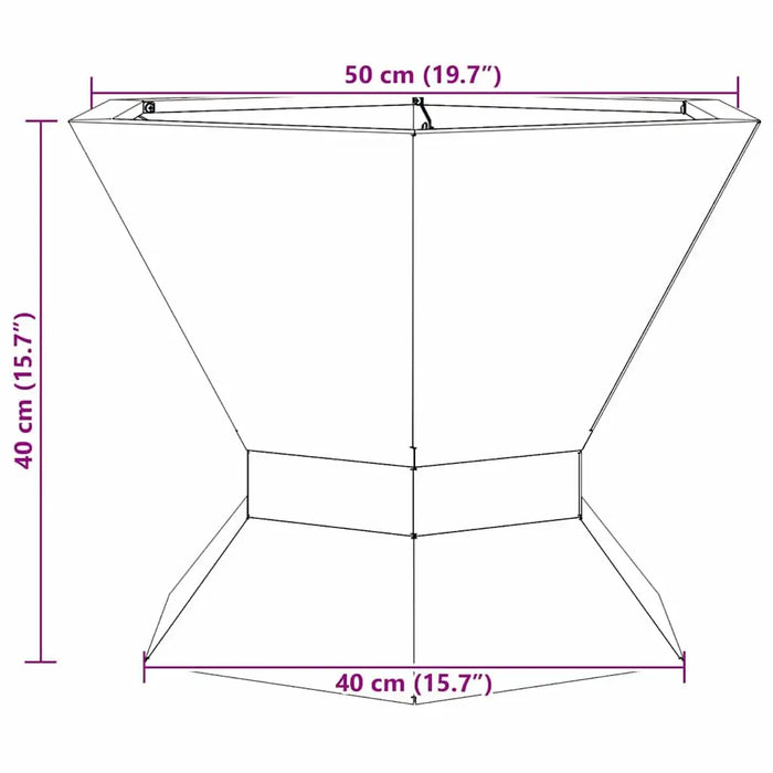 Hexagonal Outdoor Fire Pit – Matte Black Steel | Weather-Resistant Design 50cm Garden Heater VIDAXL - Little and Giant Explorers vidaXL