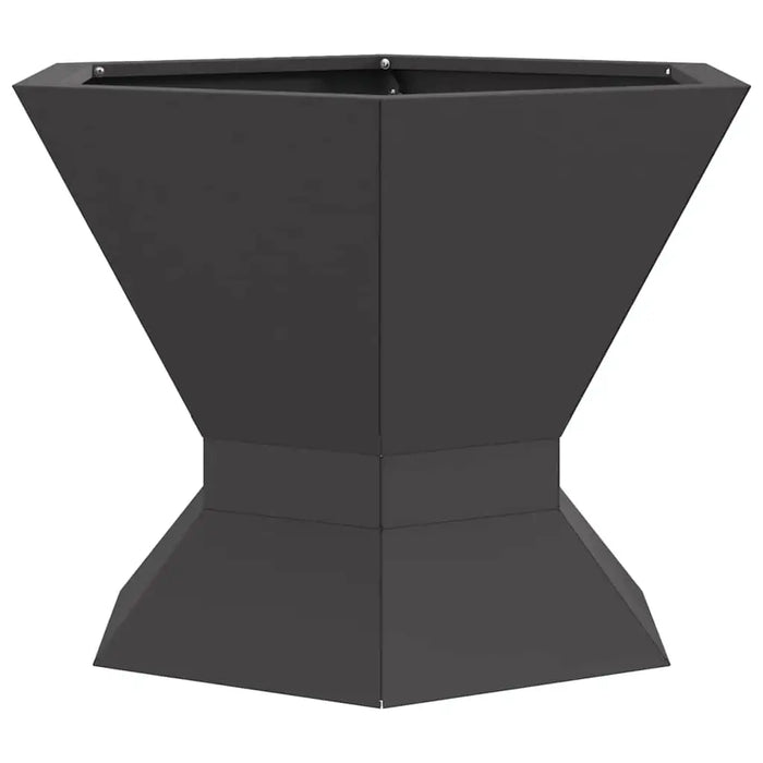 Hexagonal Outdoor Fire Pit – Matte Black Steel | Weather-Resistant Design 50cm Garden Heater VIDAXL - Little and Giant Explorers vidaXL