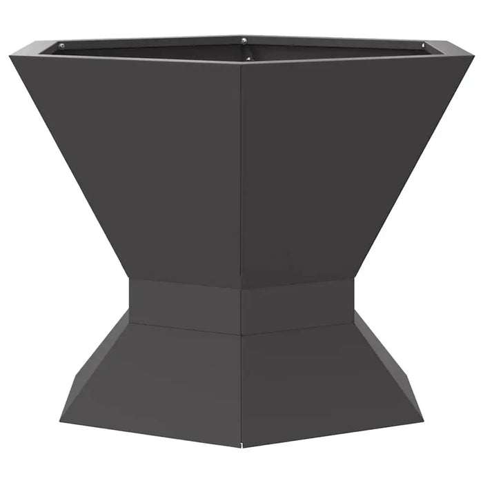 Hexagonal Outdoor Fire Pit – Matte Black Steel | Weather-Resistant Design 50cm Garden Heater VIDAXL - Little and Giant Explorers vidaXL