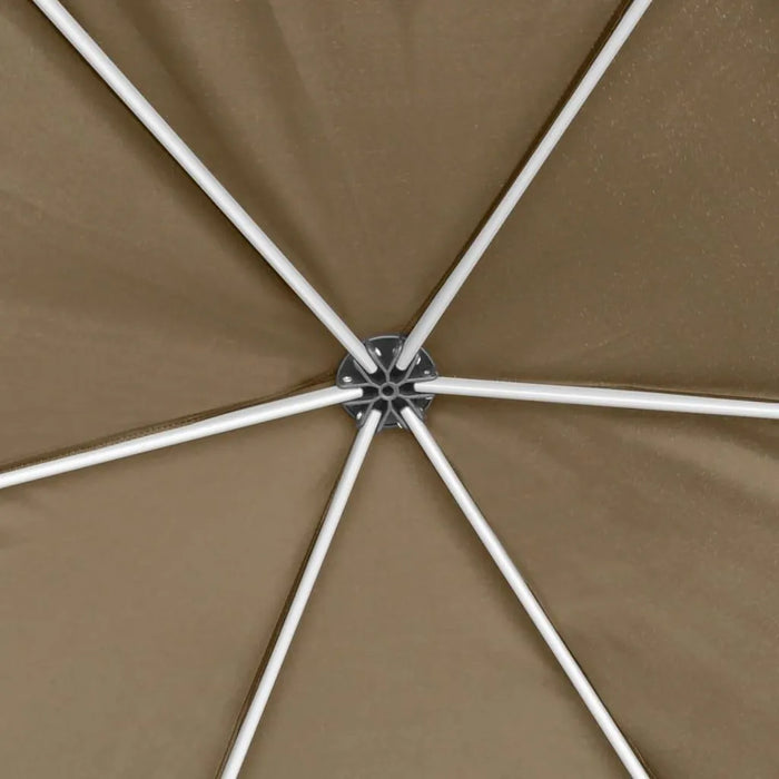 Hexagonal Pop-Up Marquee with Sidewalls in Taupe (3.6 x 3.1m) 220g/m² - Little and Giant Explorers vidaXL