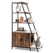 Hidden Cat Litter Box Furniture - Rustic Coffee | 5-Tier Shelves - Washroom Enclosure COSTWAY - Little and Giant Explorers Costway