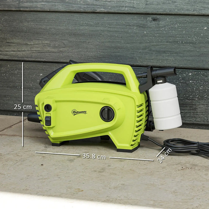 Portable Pressure Washer | 1600W Motor with 130 Bar Maximum Pressure - Little and Giant Explorers Outsunny