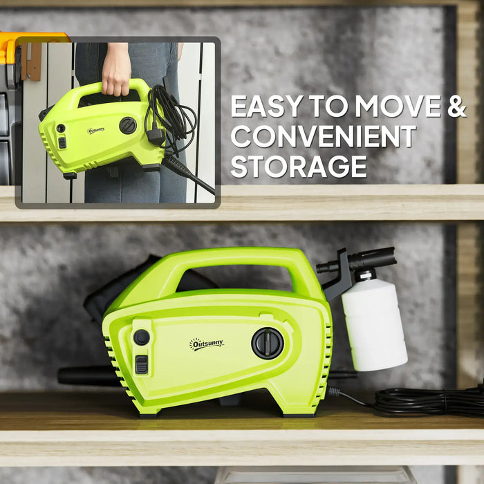 Portable Pressure Washer | 1600W Motor with 130 Bar Maximum Pressure - Little and Giant Explorers Outsunny