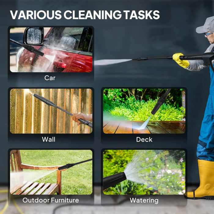 High Pressure Washer – 1800W Motor | 150-Bar Power - Adjustable Spray Angle OUTSUNNY - Little and Giant Explorers Outsunny