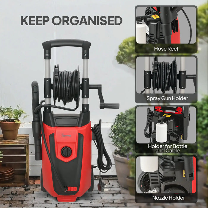 High Pressure Washer – 1800W Motor | 150-Bar Power - Adjustable Spray Angle OUTSUNNY - Little and Giant Explorers Outsunny