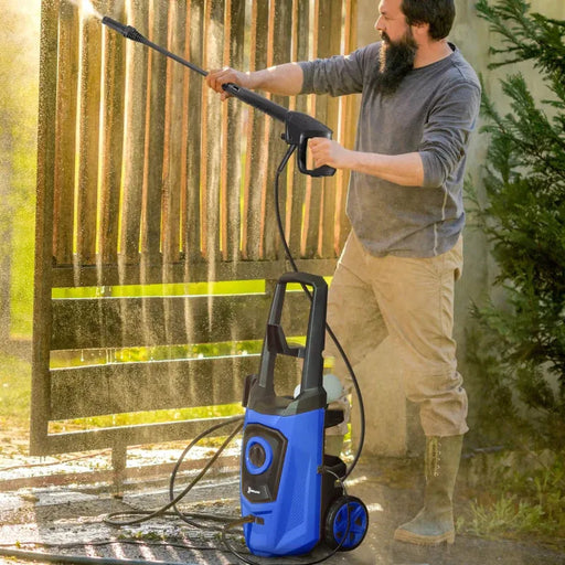 High Pressure Washer – Blue | 1800W Electric Jet Washer - 6m Hose and Snow Foam Bottle DURHAND - Little and Giant Explorers DURHAND