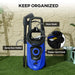 High Pressure Washer – Blue | 1800W Electric Jet Washer - 6m Hose and Snow Foam Bottle DURHAND - Little and Giant Explorers DURHAND