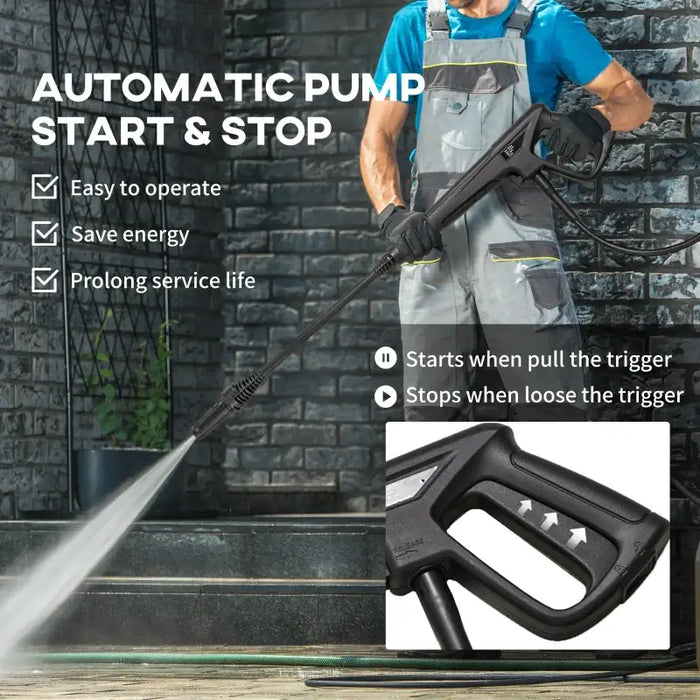 High Pressure Washer – Blue | 1800W Electric Jet Washer - 6m Hose and Snow Foam Bottle DURHAND - Little and Giant Explorers DURHAND