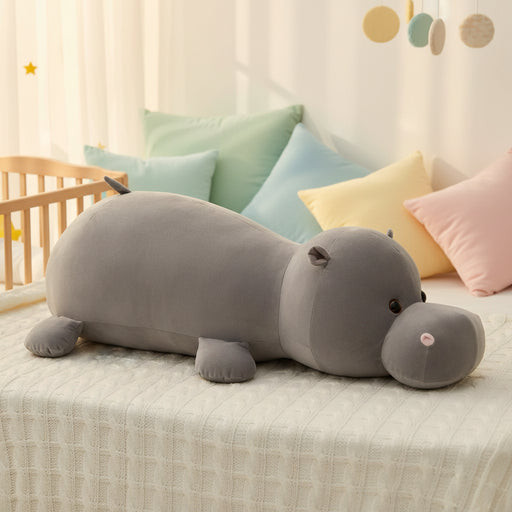 Hippo Cuddly Toy | Grey Lifelike Plush Friend with Cotton Filling - Little and Giant Explorers vidaXL