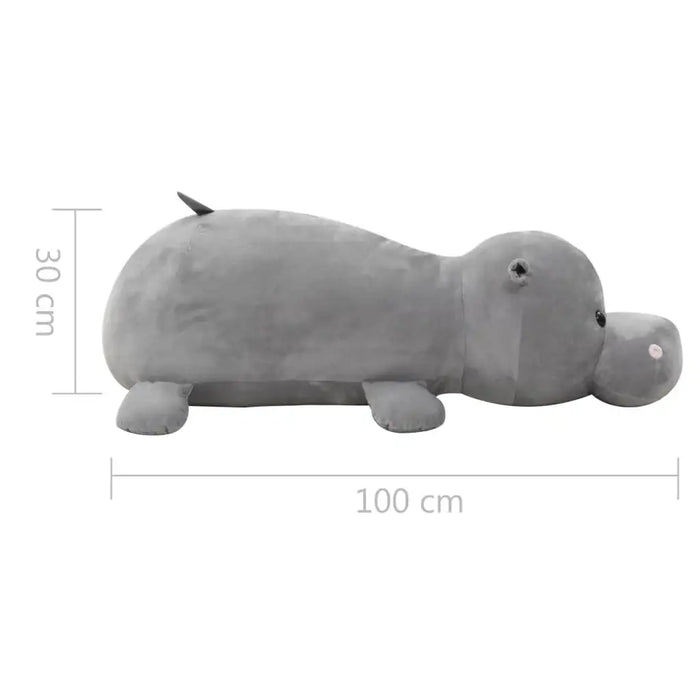Hippo Cuddly Toy | Grey Lifelike Plush Friend with Cotton Filling - Little and Giant Explorers vidaXL