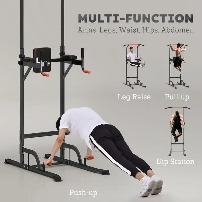 Home Multi Gym Power Tower | Adjustable Pull Up and Dip Station HOMCOM - Little and Giant Explorers HOMCOM
