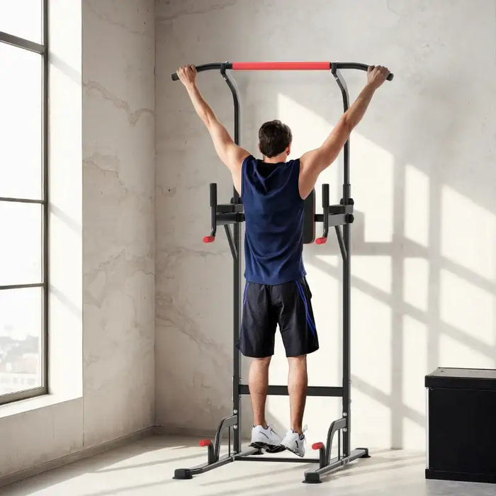 Home Multi Gym Power Tower | Adjustable Pull Up and Dip Station HOMCOM - Little and Giant Explorers HOMCOM