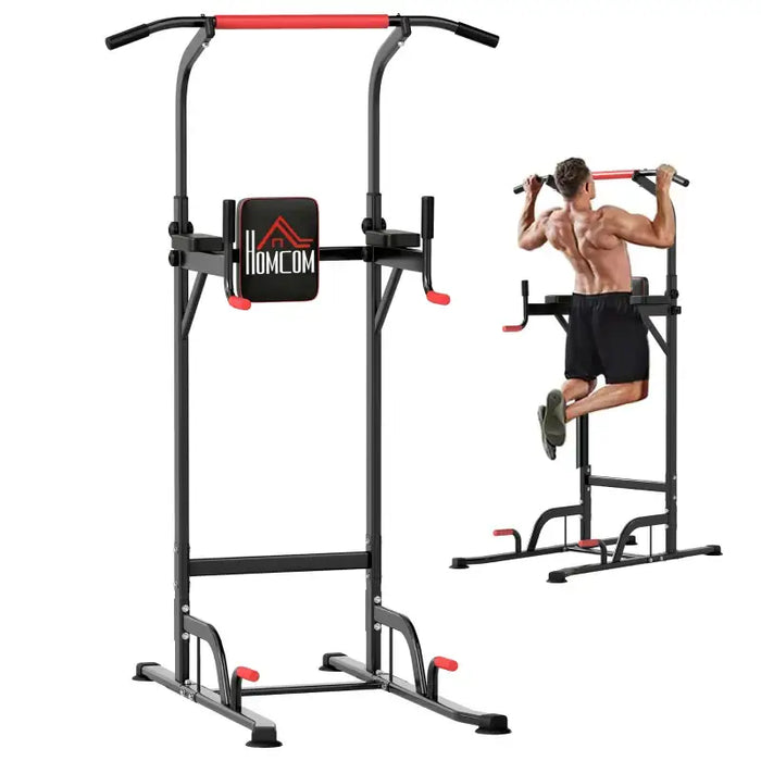 Home Multi Gym Power Tower | Adjustable Pull Up and Dip Station HOMCOM - Little and Giant Explorers HOMCOM