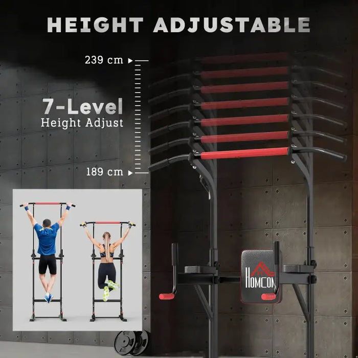 Home Multi Gym Power Tower | Adjustable Pull Up and Dip Station HOMCOM - Little and Giant Explorers HOMCOM