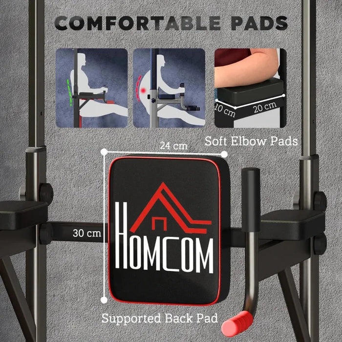 Home Multi Gym Power Tower | Adjustable Pull Up and Dip Station HOMCOM - Little and Giant Explorers HOMCOM