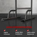 Gym equipment with high strength steel features on a dark surface.