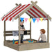 House-Designed Wooden Sandbox with Blackboard and Toys - Little and Giant Explorers Outsunny