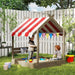 House-Designed Wooden Sandbox with Blackboard and Toys - Little and Giant Explorers Outsunny