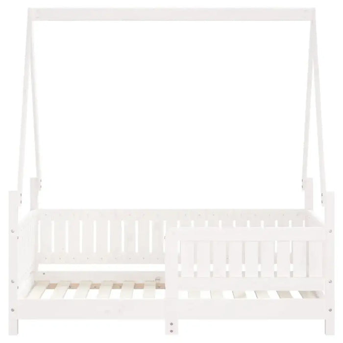 Kids House-Style Bed Frame in White and Solid Wood Pine (70 x 140cm) - Little and Giant Explorers vidaXL