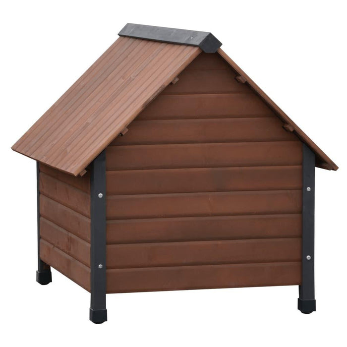 House with Plastic Flaps in Rustique Brown (102 x 82 x 87cm) - Little and Giant Explorers @Pet