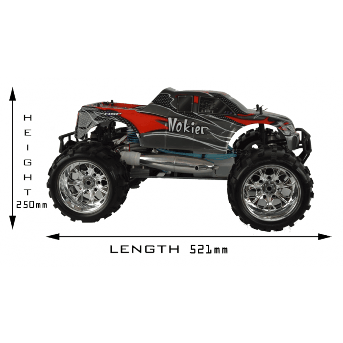 HSP 1/8TH Scale 4WD Off Road Nitro Monster RC Truck 2.4GHz | Black and Red - Little and Giant Explorers HSP