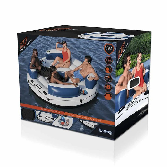 Hydro-Force Floating Island | 4-Person Inflatable Lounger with Backrests BESTWAY - Little and Giant Explorers Bestway