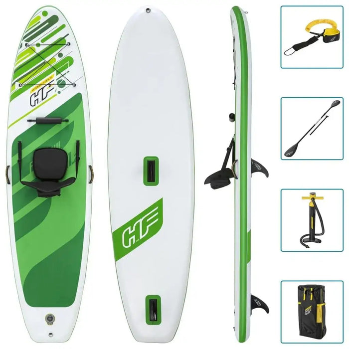 Hydro-Force Freesoul inflatable SUP set with paddle, seat, pump, and carry bag