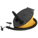 Yellow and black Bestway foot pump with hose and nozzle adapters for inflatable boats