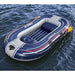 Blue and grey Hydro-Force Treck X2 inflatable boat set floating on water