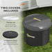 Outsunny inflatable cold plunge bath with dual covers, thermo lid and protective cover, on grass